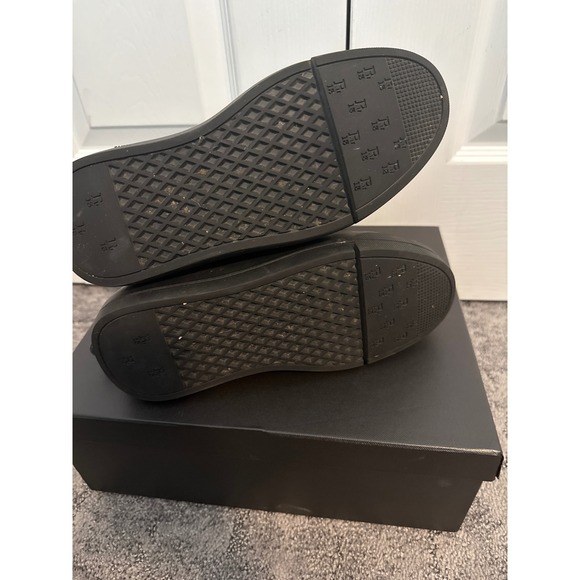 R13 Black Leather Canvas High Top Platform Zip Sneakers Women Size 8 - Picture 6 of 11